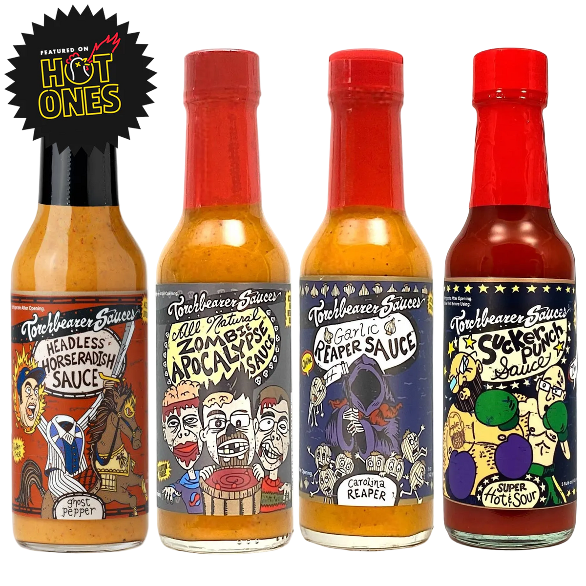 As Sean On Hot Ones! Gift Pack #3 - Torchbearer Hot Sauce 4 Pack